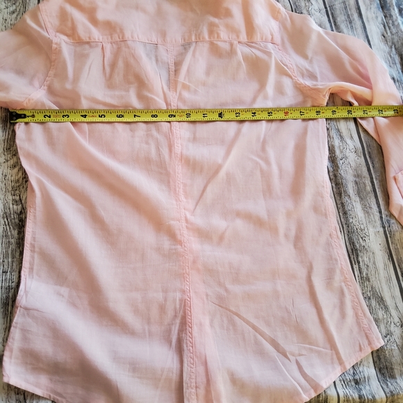 Frank & Eileen Barry Pink Salmon Sheer Buttoned - Picture 10 of 13